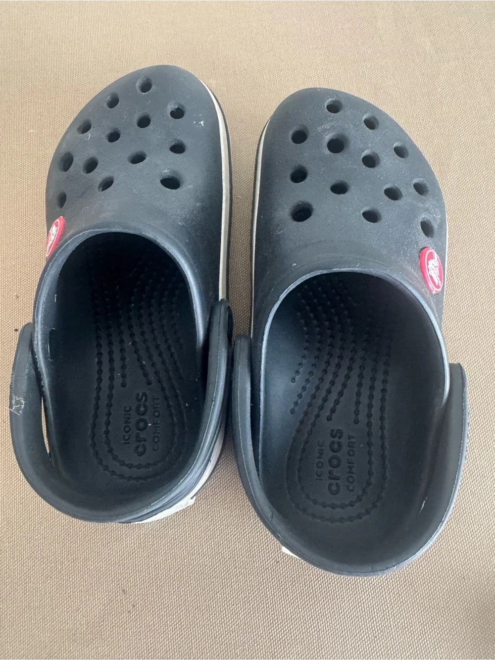 CROCS Kids Classic Clog in Black with Red Logo